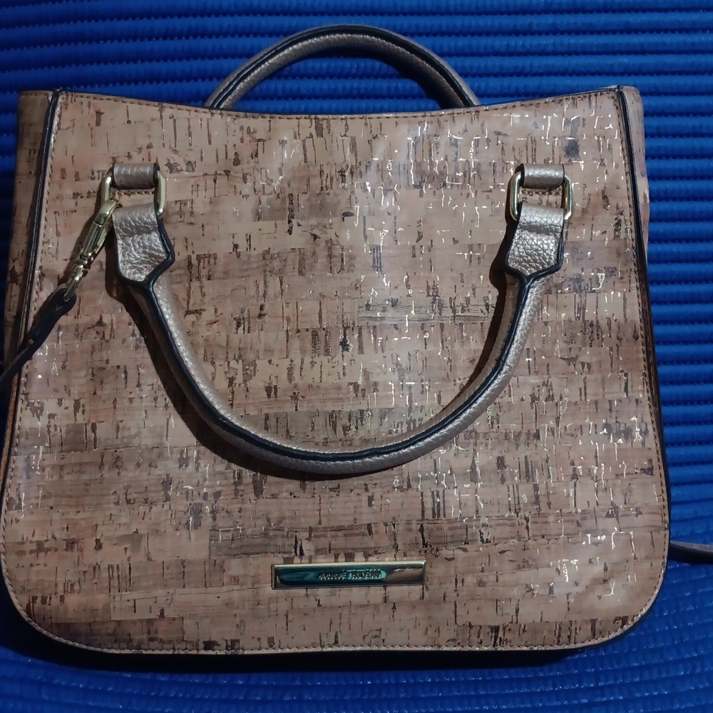 Anne Klein Faux Cork Gold Handbag Purse